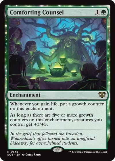 Comforting Counsel SOS #143 (Near Mint Rare) Magic: The Gathering: Secrets of Strixhaven
