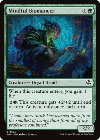 Mindful Biomancer SOS #154 (Near Mint Common) Magic: The Gathering: Secrets of Strixhaven