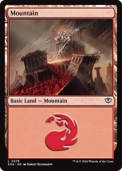 Mountain 0278 Foil SOS #278 (Near Mint Land) Magic: The Gathering: Secrets of Strixhaven