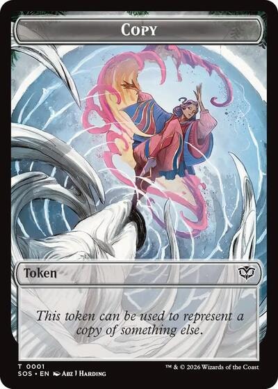 Copy Spirit 0010 Double Sided Token SOS #1 // 10 (Near Mint T) Magic: The Gathering: Secrets of Strixhaven