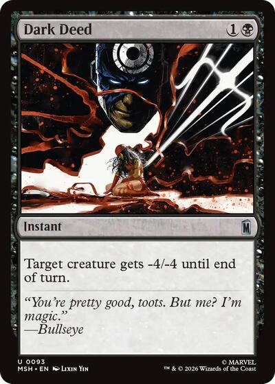 Dark Deed MSH #93 (Near Mint Uncommon) Magic: The Gathering: Marvel Super Heroes