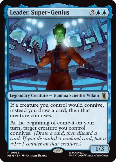Leader Super Genius MSH #64 (Near Mint Rare) Magic: The Gathering: Marvel Super Heroes