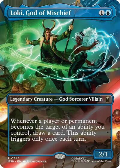 Loki, God of Mischief (Borderless) MSH #343 (Near Mint Rare) Magic: The Gathering: Marvel Super Heroes