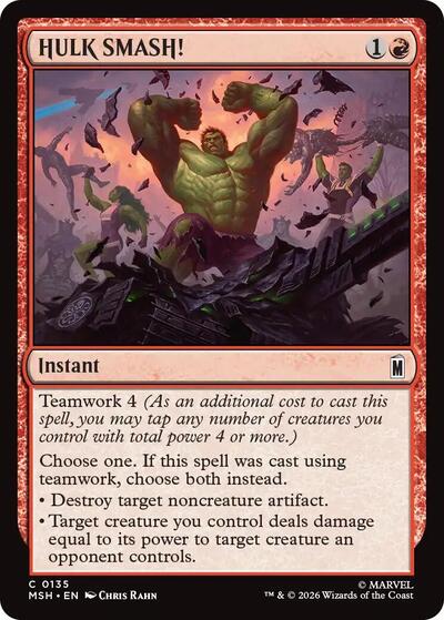 HULK SMASH! Marvel Super Heroes MSH #135 (Common) Magic: The Gathering: