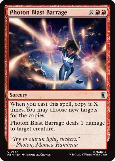 Photon Blast Barrage MSH #147 (Near Mint Uncommon) Magic: The Gathering: Marvel Super Heroes