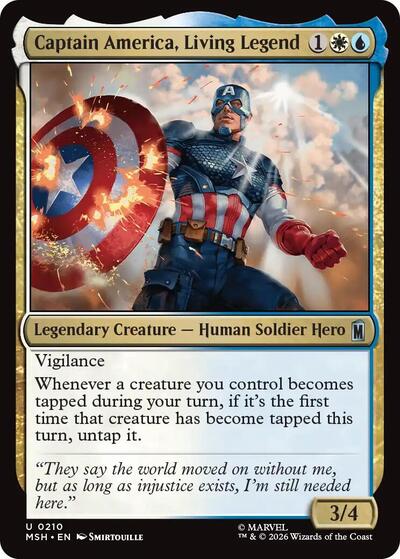Captain America, Living Legend MSH #210 (Near Mint Uncommon) Magic: The Gathering: Marvel Super Heroes