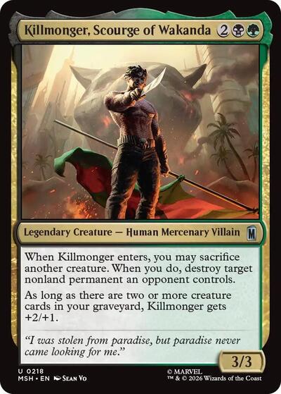 Killmonger, Scourge of Wakanda Marvel Super Heroes MSH #218 (Uncommon) Magic: The Gathering: