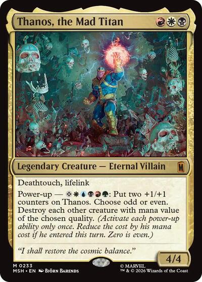 Thanos the Mad Titan MSH #233 (Near Mint Mythic Rare) Magic: The Gathering: Marvel Super Heroes