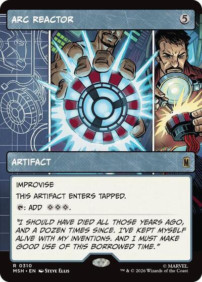 Arc Reactor Borderless MSH #310 (Near Mint Rare) Magic: The Gathering: Marvel Super Heroes