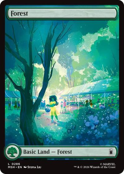 Forest 0286 MSH #286 (Near Mint Land) Magic: The Gathering: Marvel Super Heroes