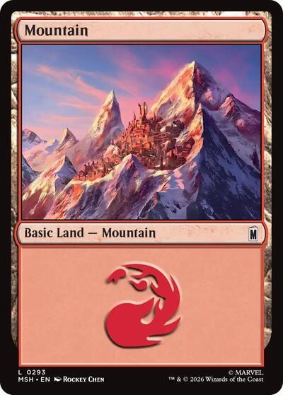 Mountain (0293) MSH #293 (Near Mint Land) Magic: The Gathering: Marvel Super Heroes