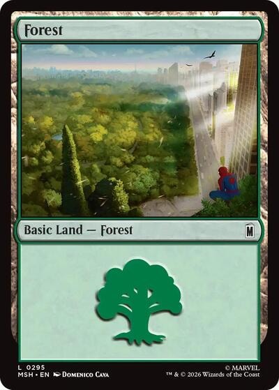 Forest (0295) MSH #295 (Near Mint Land) Magic: The Gathering: Marvel Super Heroes