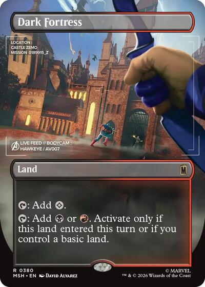 Dark Fortress Borderless MSH #380 (Near Mint Rare) Magic: The Gathering: Marvel Super Heroes