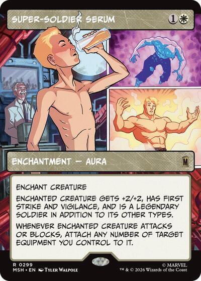 Super Soldier Serum Borderless MSH #299 (Near Mint Rare) Magic: The Gathering: Marvel Super Heroes
