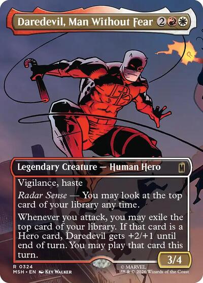 Daredevil Man Without Fear Borderless 0324 MSH #324 (Near Mint Rare) Magic: The Gathering: Marvel Super Heroes