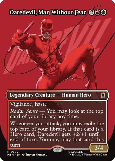 Daredevil, Man Without Fear (Borderless) (0372) Foil MSH #372 (Near Mint Rare) Magic: The Gathering: Marvel Super Heroes