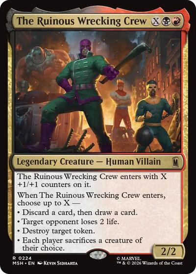 The Ruinous Wrecking Crew Foil MSH #224 (Near Mint Rare) Magic: The Gathering: Marvel Super Heroes