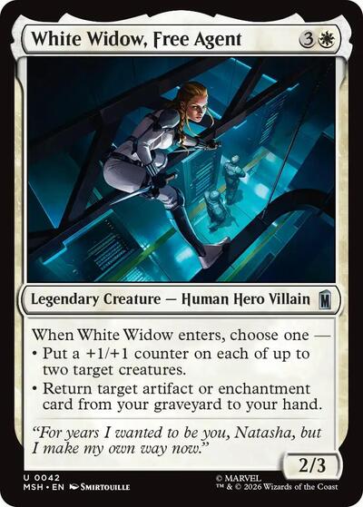 White Widow, Free Agent MSH #42 (Near Mint Uncommon) Magic: The Gathering: Marvel Super Heroes