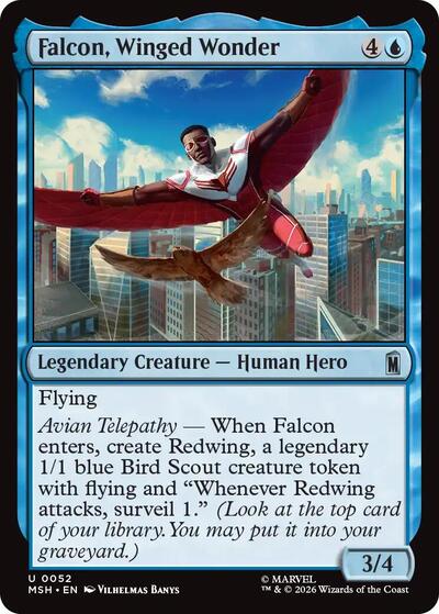 Falcon, Winged Wonder MSH #52 (Near Mint Uncommon) Magic: The Gathering: Marvel Super Heroes