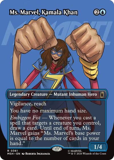 Ms Marvel Kamala Khan Borderless Foil MSH #361 (Near Mint Rare) Magic: The Gathering: Marvel Super Heroes