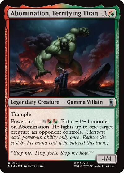 Abomination, Terrifying Titan Marvel Super Heroes MSH #198 (Uncommon) Magic: The Gathering: