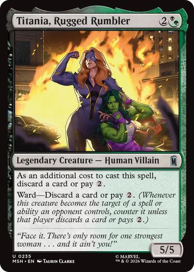 Titania, Rugged Rumbler Marvel Super Heroes MSH #235 (Uncommon) Magic: The Gathering: