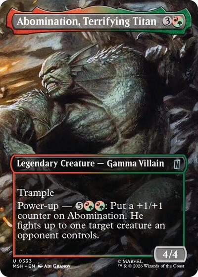 Abomination Terrifying Titan Borderless MSH #333 (Near Mint Uncommon) Magic: The Gathering: Marvel Super Heroes