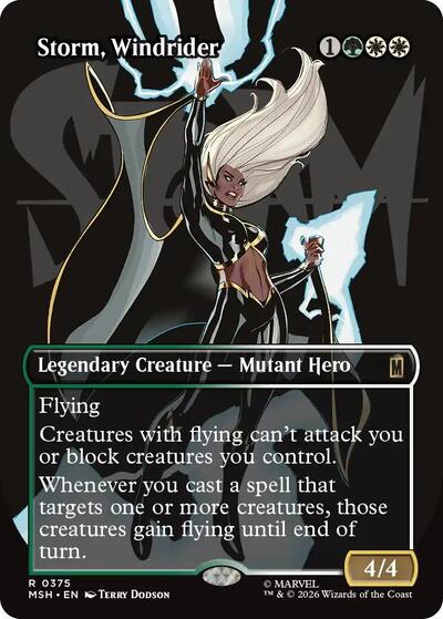 Storm Windrider Borderless MSH #375 (Near Mint Rare) Magic: The Gathering: Marvel Super Heroes