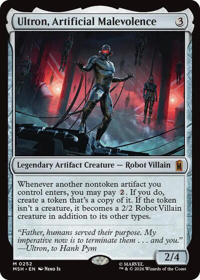 Ultron Artificial Malevolence MSH #252 (Near Mint Mythic Rare) Magic: The Gathering: Marvel Super Heroes