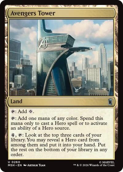 Avengers Tower Marvel Super Heroes MSH #260 (Uncommon) Magic: The Gathering: