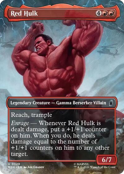 Red Hulk Borderless MSH #329 (Near Mint Uncommon) Magic: The Gathering: Marvel Super Heroes