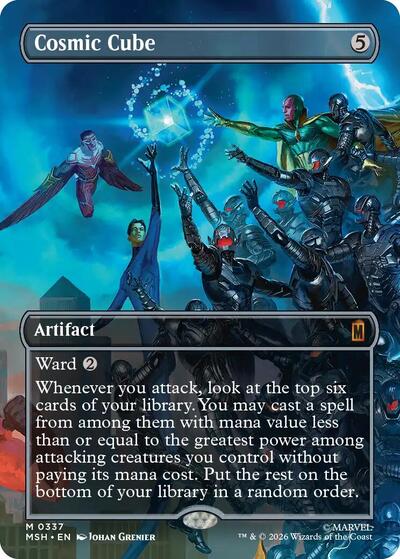 Cosmic Cube Borderless 0337 MSH #337 (Near Mint Mythic Rare) Magic: The Gathering: Marvel Super Heroes