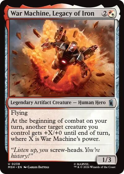 War Machine, Legacy of Iron Marvel Super Heroes MSH #238 (Uncommon) Magic: The Gathering: