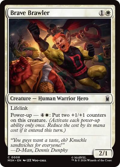Brave Brawler MSH #8 (Near Mint Common) Magic: The Gathering: Marvel Super Heroes