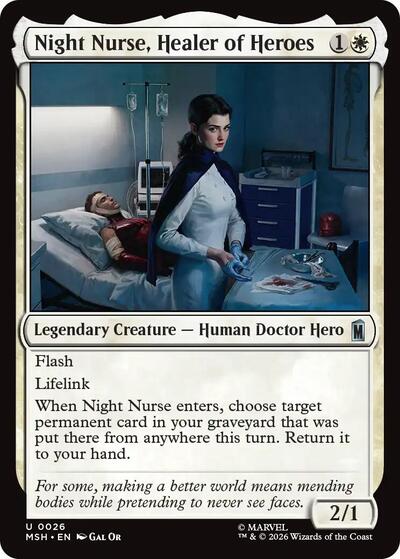 Night Nurse, Healer of Heroes Marvel Super Heroes MSH #26 (Uncommon) Magic: The Gathering: