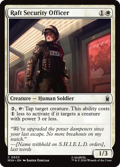 Raft Security Officer Marvel Super Heroes MSH #33 (Common) Magic: The Gathering: