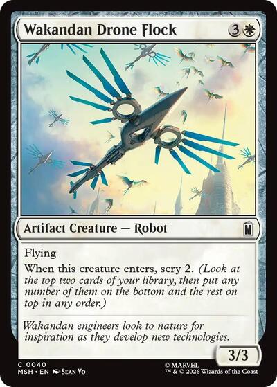 Wakandan Drone Flock Marvel Super Heroes MSH #40 (Common) Magic: The Gathering: