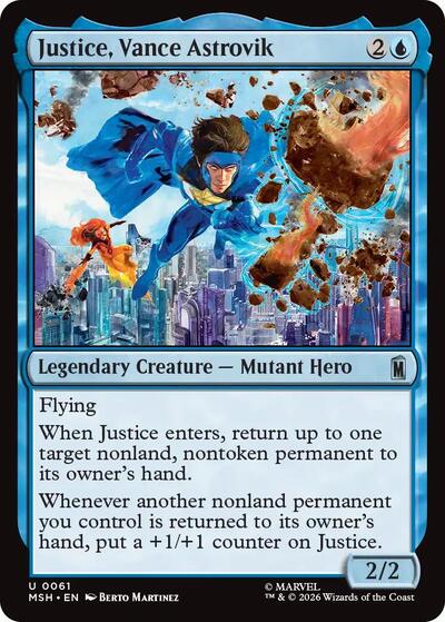 Justice, Vance Astrovik Marvel Super Heroes MSH #61 (Uncommon) Magic: The Gathering: