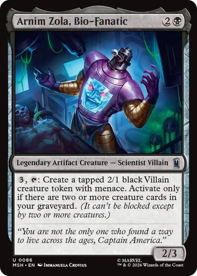 Arnim Zola, Bio-Fanatic MSH #86 (Near Mint Uncommon) Magic: The Gathering: Marvel Super Heroes