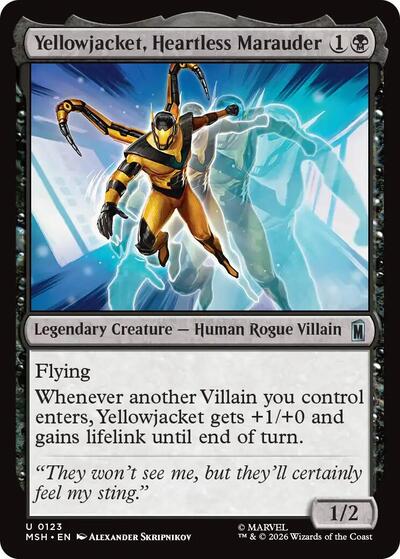 Yellowjacket, Heartless Marauder Marvel Super Heroes MSH #123 (Uncommon) Magic: The Gathering: