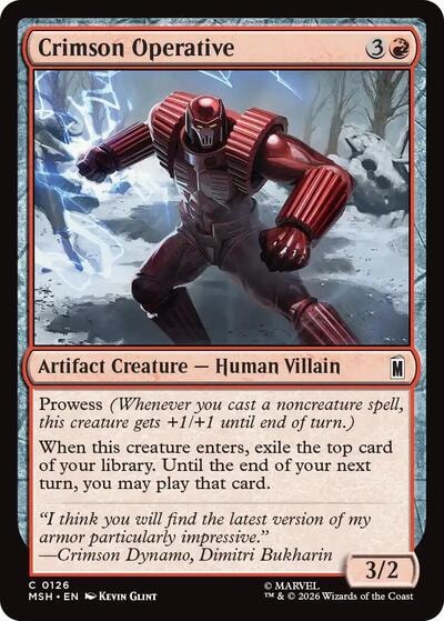 Crimson Operative Marvel Super Heroes MSH #126 (Common) Magic: The Gathering: