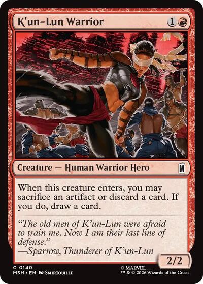 K'un-Lun Warrior Marvel Super Heroes MSH #140 (Common) Magic: The Gathering: