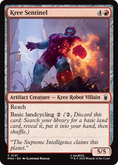 Kree Sentinel MSH #141 (Near Mint Common) Magic: The Gathering: Marvel Super Heroes