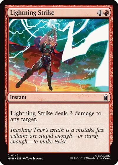 Lightning Strike Marvel Super Heroes MSH #142 (Common) Magic: The Gathering: