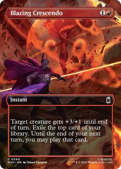 Blazing Crescendo Borderless MSH #340 (Near Mint Common) Magic: The Gathering: Marvel Super Heroes