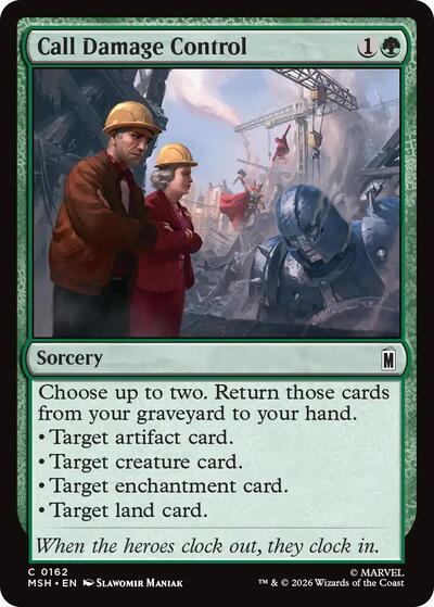 Call Damage Control MSH #162 (Near Mint Common) Magic: The Gathering: Marvel Super Heroes