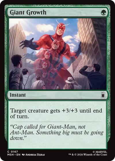 Giant Growth MSH #167 (Near Mint Common) Magic: The Gathering: Marvel Super Heroes