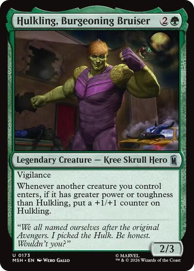 Hulkling, Burgeoning Bruiser Marvel Super Heroes MSH #173 (Uncommon) Magic: The Gathering:
