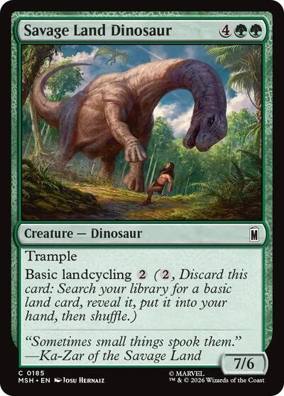 Savage Land Dinosaur MSH #185 (Near Mint Common) Magic: The Gathering: Marvel Super Heroes