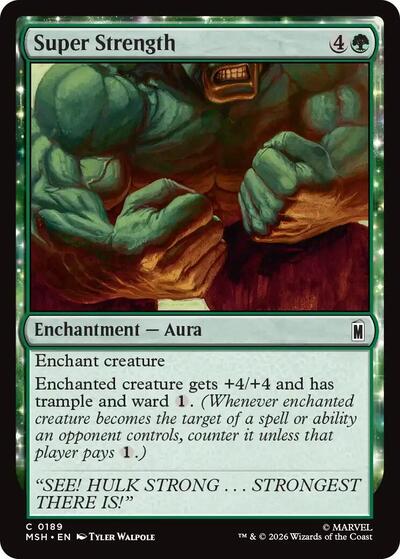 Super Strength Marvel Super Heroes MSH #189 (Common) Magic: The Gathering:
